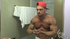 Large, musculous guy with red cap on shows a session of self pleasuring