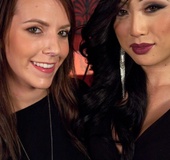 Elegant shemale treats a delightful dame to a daring screw, then shoots