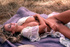 shapely blonde white negligee