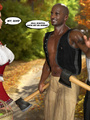 Sexy lumberjack and his black buddy meet - Picture 2