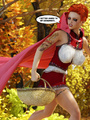 Tattooed Little Red Riding Hood blowing - Picture 1
