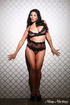 Sizzling hot fox teases with her alluring body in black lingerie, and