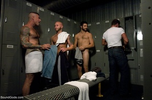 Muscled gay dudes having rough group sex - XXX Dessert - Picture 1