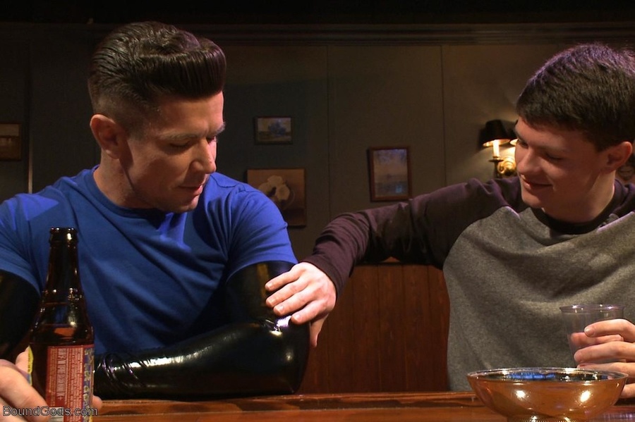 Horny dude in latex fucks his tied up partn - XXX Dessert - Picture 1