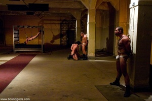 Masked and bound gay slaves are all at A - Picture 4