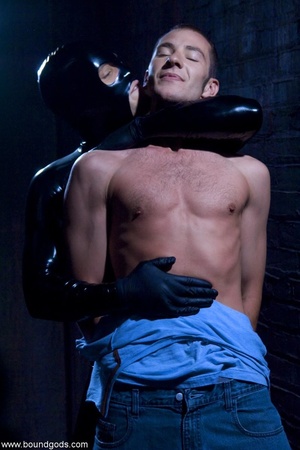 Horny gay in latex suit dominating his t - XXX Dessert - Picture 2