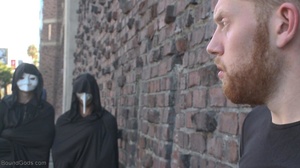 Two masked bdsm masters in cloaks punish - Picture 2