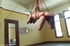 Roped and suspended gay gets his cock stimulated with a vibrator