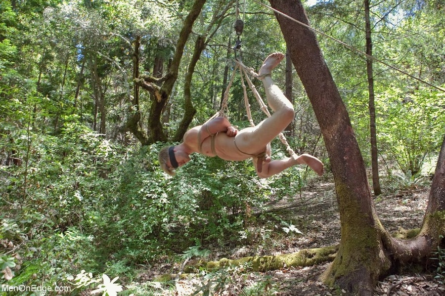 Fair-haired lad in blindfold and gag gets b - XXX Dessert - Picture 18