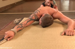 Blindfolded tattooed hunk gets his prost - Picture 12