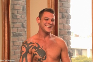 Blindfolded tattooed hunk gets his prost - Picture 15