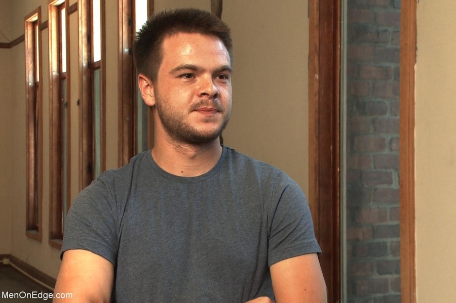 Horny lad in blindfold and ropes gets his c - XXX Dessert - Picture 1