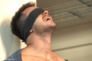 Horny lad in blindfold and ropes gets hi - Picture 4