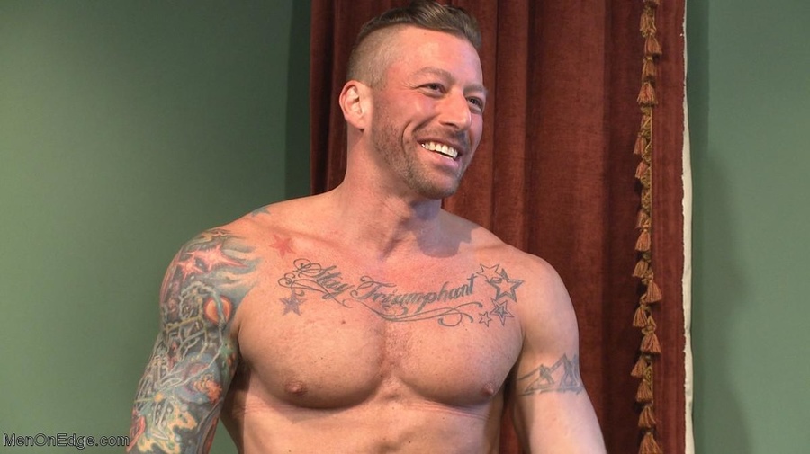 Blindfolded inked hunk bound to the armchai - XXX Dessert - Picture 18