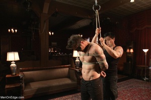 Bound and blindfolded dude in underwear  - Picture 1