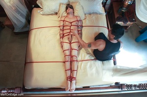 Bound and blindfolded dude in underwear  - Picture 13
