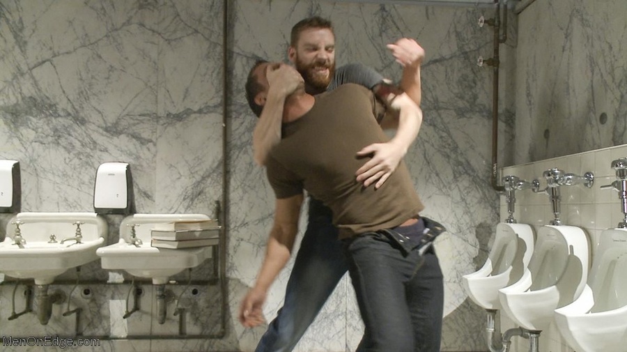 Muscled hunk in bondage and blindfold gets  - XXX Dessert - Picture 3