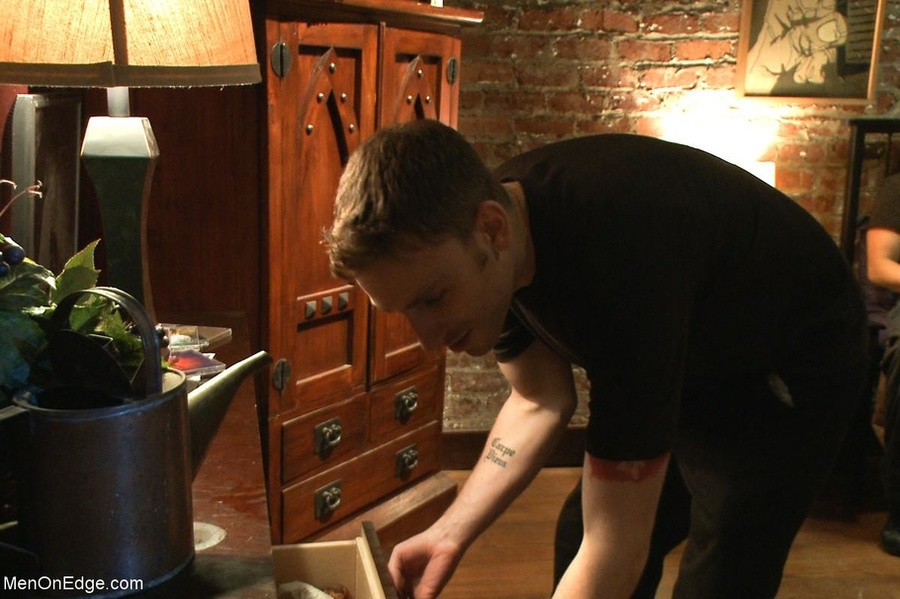 Bald dude gets tied up, drilled and sucked  - XXX Dessert - Picture 1