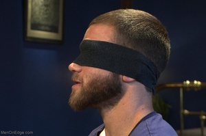 Blindfolded dude enjoys in oral sex and  - Picture 1