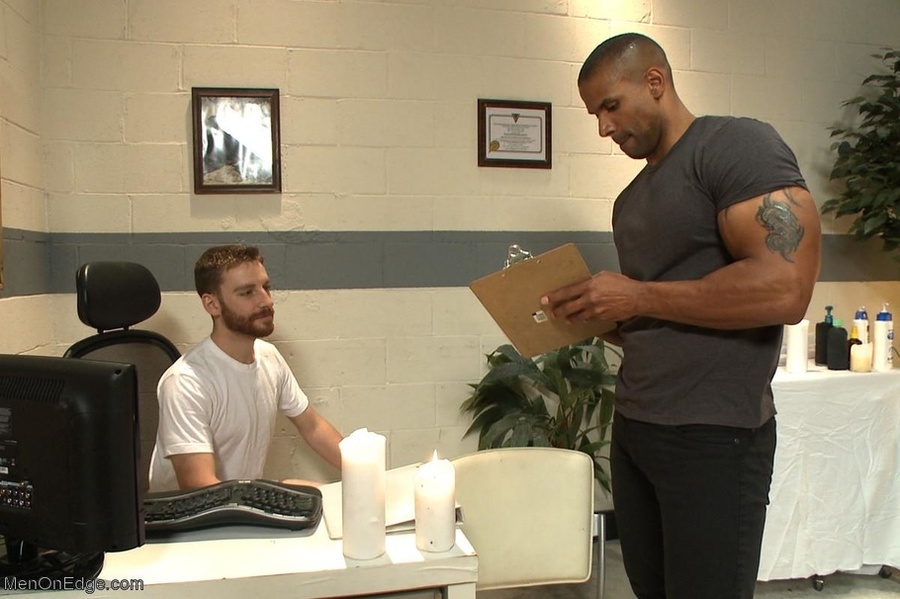 Muscled black stud gets a nasty massage by  - XXX Dessert - Picture 1