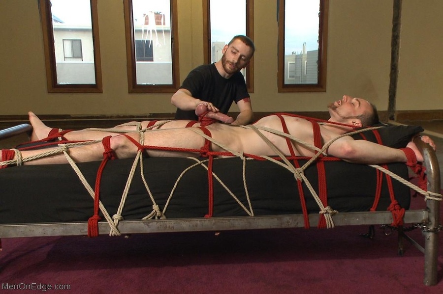 Tied up hunk sucks a huge dick and gets dri - XXX Dessert - Picture 12