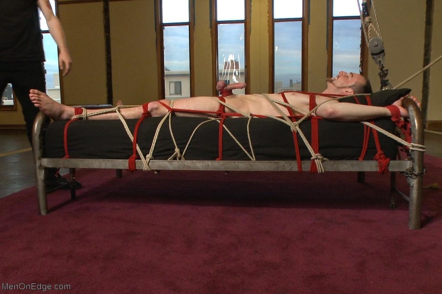 Tied up hunk sucks a huge dick and gets dri - XXX Dessert - Picture 16