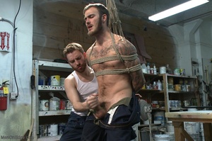 Inked stud gets his large pecker sucked  - Picture 4