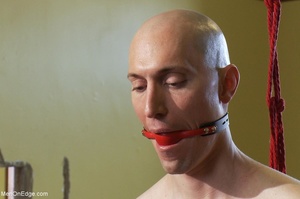 Bald gay dude gets tied up and blindfold - Picture 7