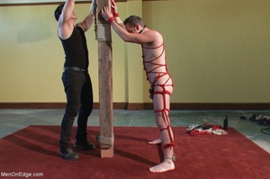 Blindfolded and bound gay dude is ready  - XXX Dessert - Picture 9