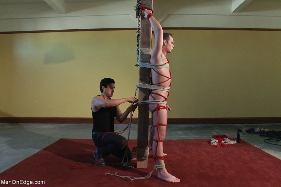 Blindfolded and bound gay dude is ready for - XXX Dessert - Picture 11
