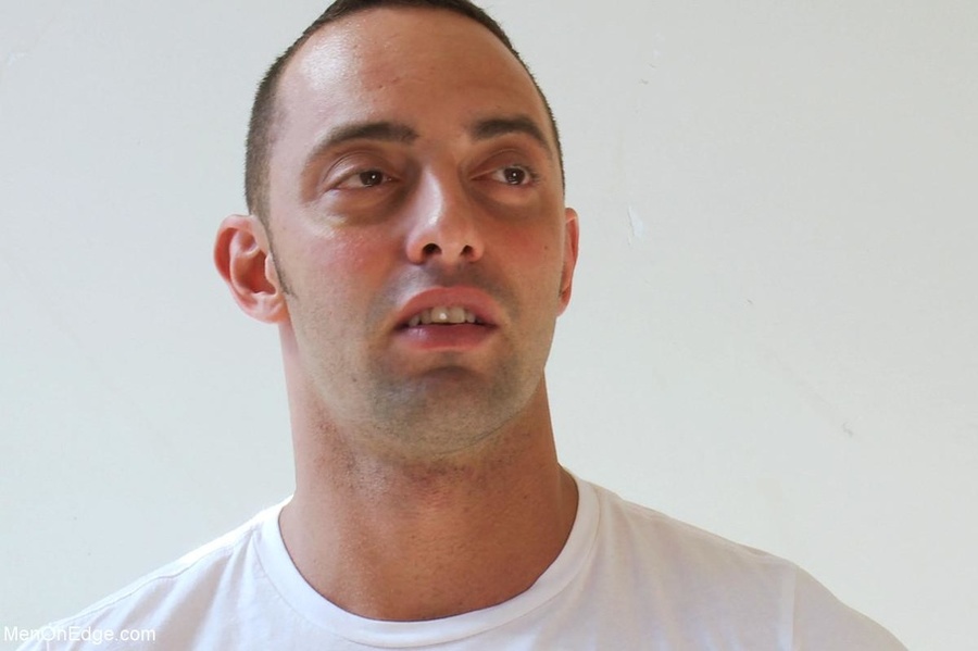 Tied up and gagged stud gets his big dick s - XXX Dessert - Picture 1