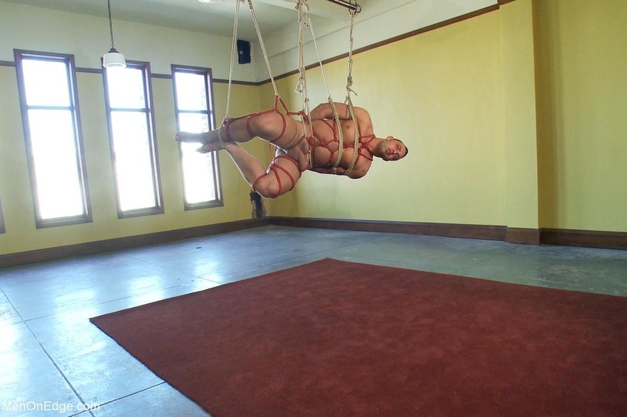 Tied up and gagged stud gets his big dick s - XXX Dessert - Picture 10