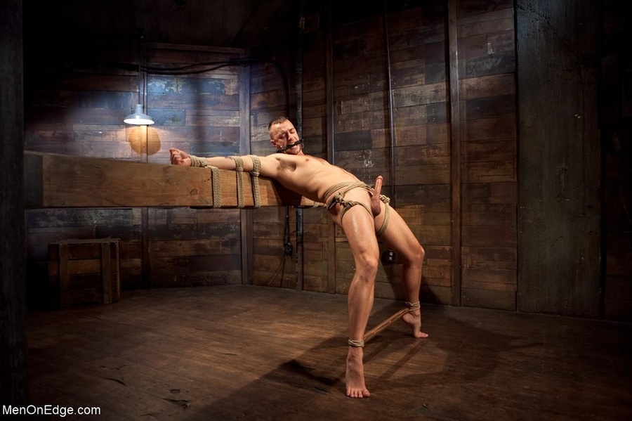 Tied up gay dude is ready to get used by a  - XXX Dessert - Picture 17