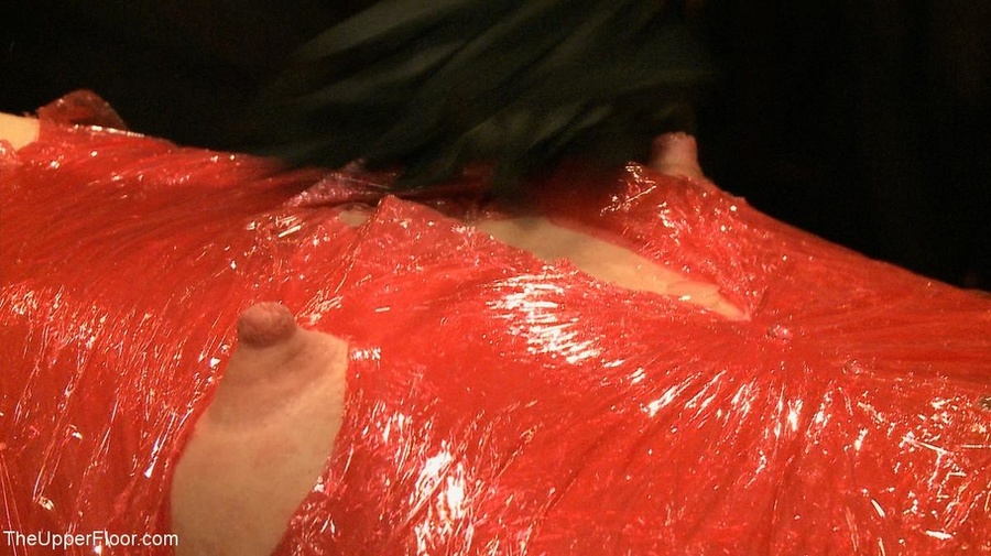 Blonde is secured to a table with red plast - XXX Dessert - Picture 6