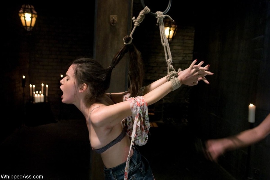 Skinny brunette slave gets ass fucked with a huge strap-on - XXXonXXX - Pic 3