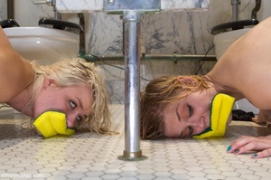 Blonde schoolgirls get used by two freaky brunettes - XXXonXXX - Pic 12