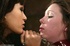 Dominant Asian slut fools around with a nasty brunette gal