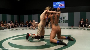Super hot brunettes vs fantastic wrestling blonde sluts - Picture 6