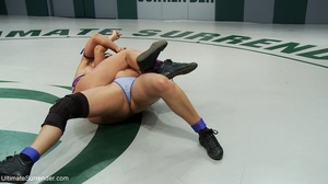 Brunette wrestler gets drilled with a strap-on so hard - Picture 6