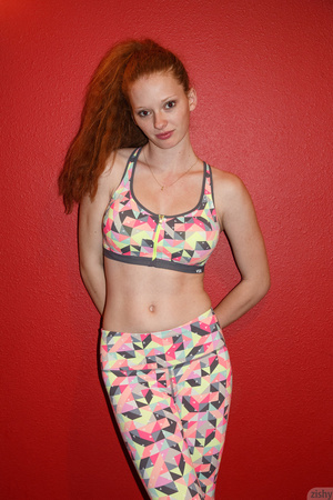 Cutie in a colorful outfit stretches her - XXX Dessert - Picture 1