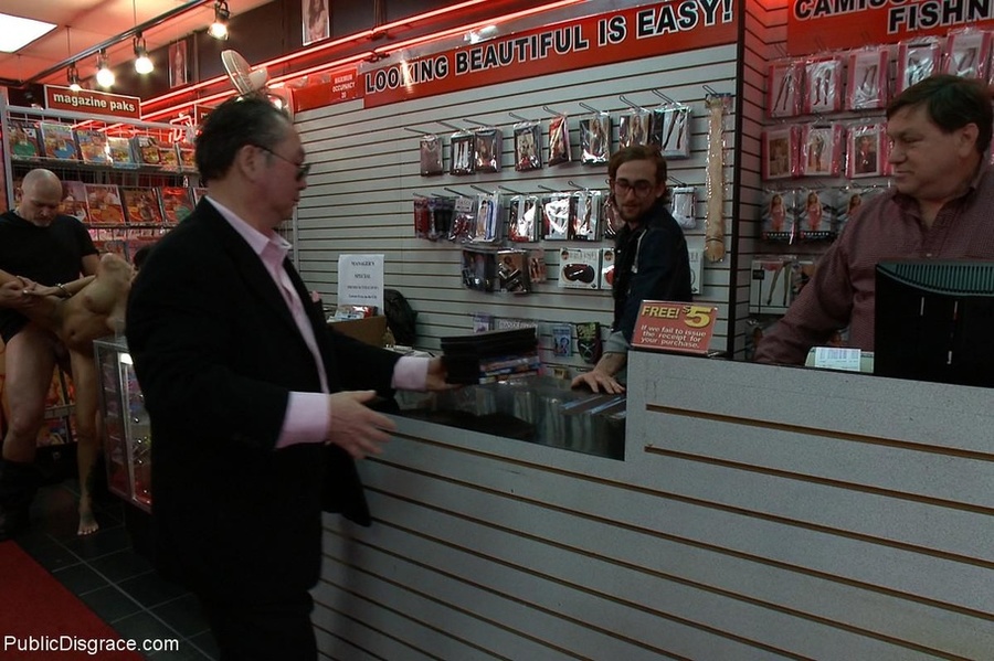 Slut sucks off several guys inside a store  - XXX Dessert - Picture 9