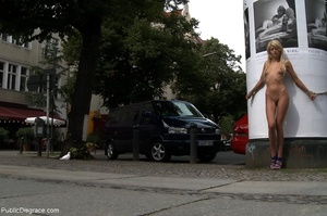 Skinny blonde is naked in public, then t - Picture 7