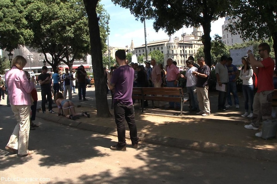 Teen is led around in public, showing off h - XXX Dessert - Picture 2