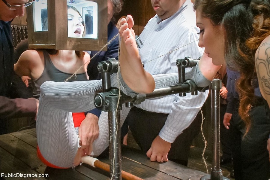 Gal in gray leggings has her head in a box  - XXX Dessert - Picture 2