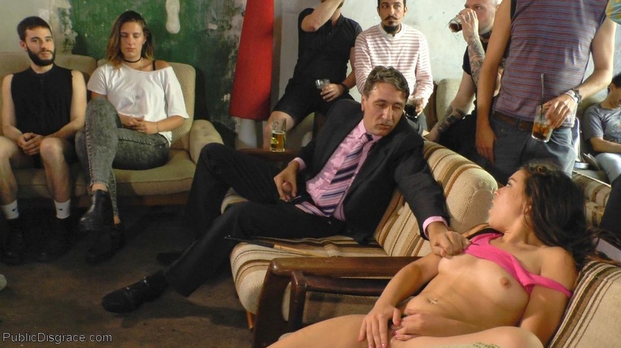 Honey with a hairy twat is naked in public  - XXX Dessert - Picture 14