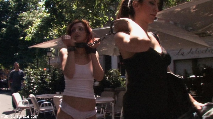 Redhead in a white tank top holds her panti - XXX Dessert - Picture 2