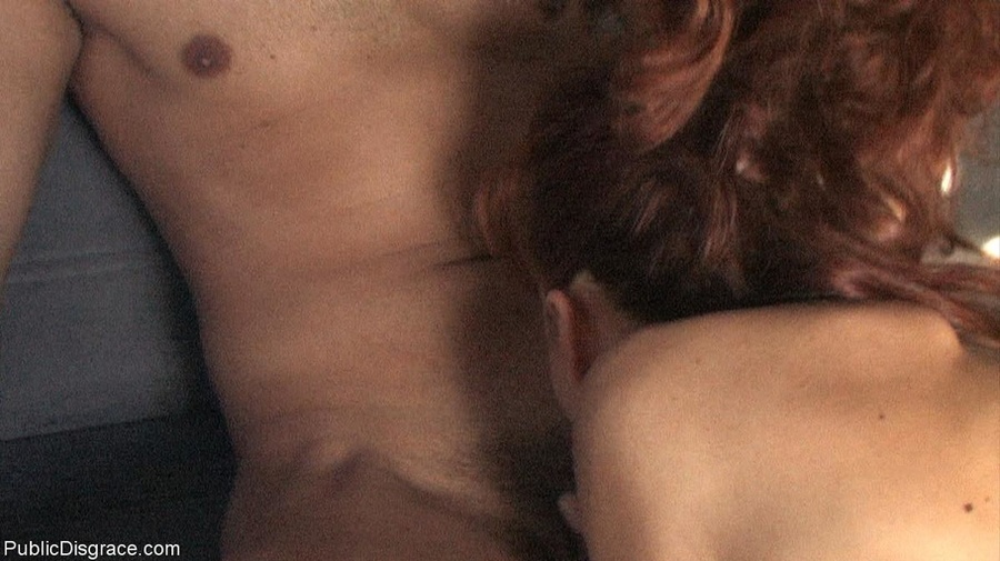 Redhead in a white tank top holds her panti - XXX Dessert - Picture 14