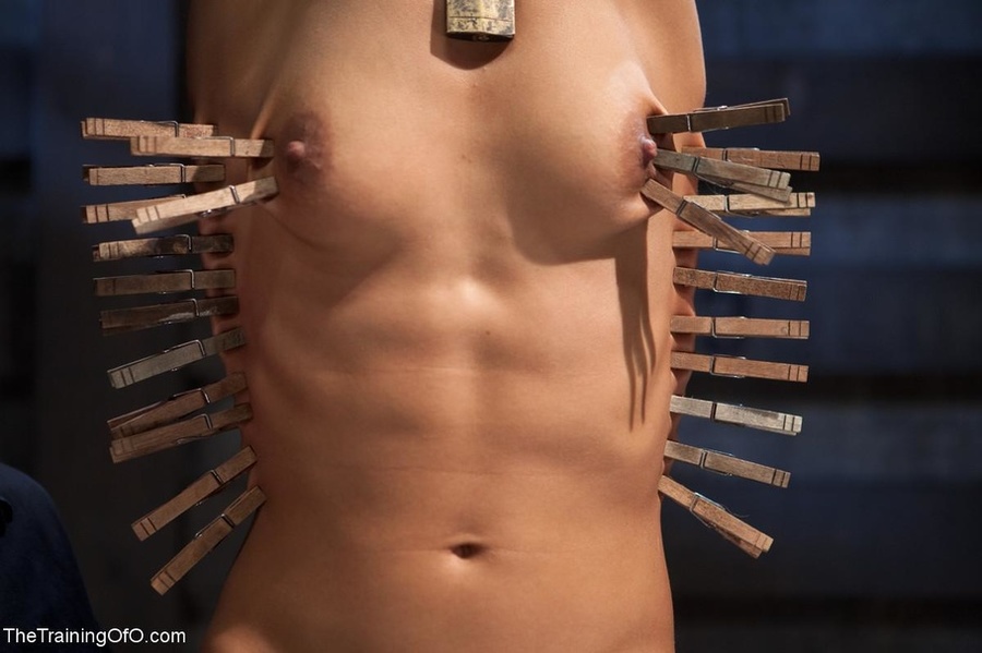 Good-looking girl grimaces as clothespins a - XXX Dessert - Picture 10