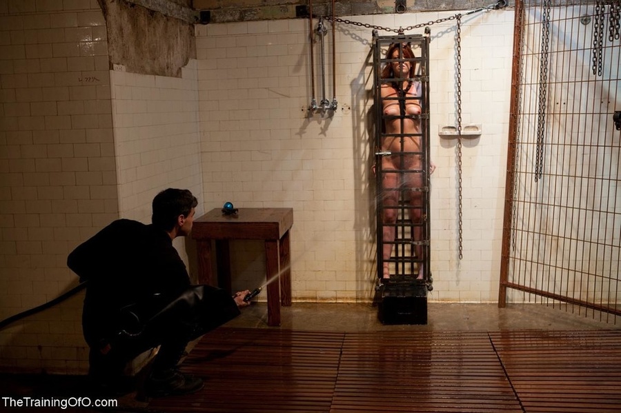 Redhead is in a slender cage before she is  - XXX Dessert - Picture 7