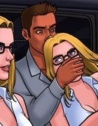 Blonde cutie with glasses gets fucked by two dudes. Bad Lieutenant 3:
